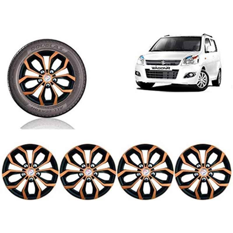 Auto Pearl 4 Pcs 13 inch ABS Copper & Black Car Wheel Cover Set for Maruti Suzuki WagonR 2013