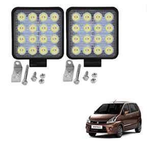 Kozdiko 2 Pcs 48W 16 LED White Bright Beam Square Fog Light Set for Maruti Suzuki Zen Estilo, koz_92557