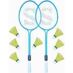 STYRKR Alloy Steel Blue Badminton Racquet Set of 2 Steel Frame with Shuttlecocks Pack of 7 Badminton Kit