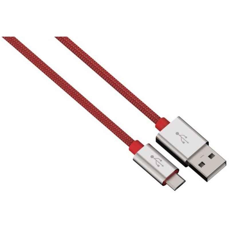 Hama 1m Aluminium Red Lighting Charging Cable, HA80525