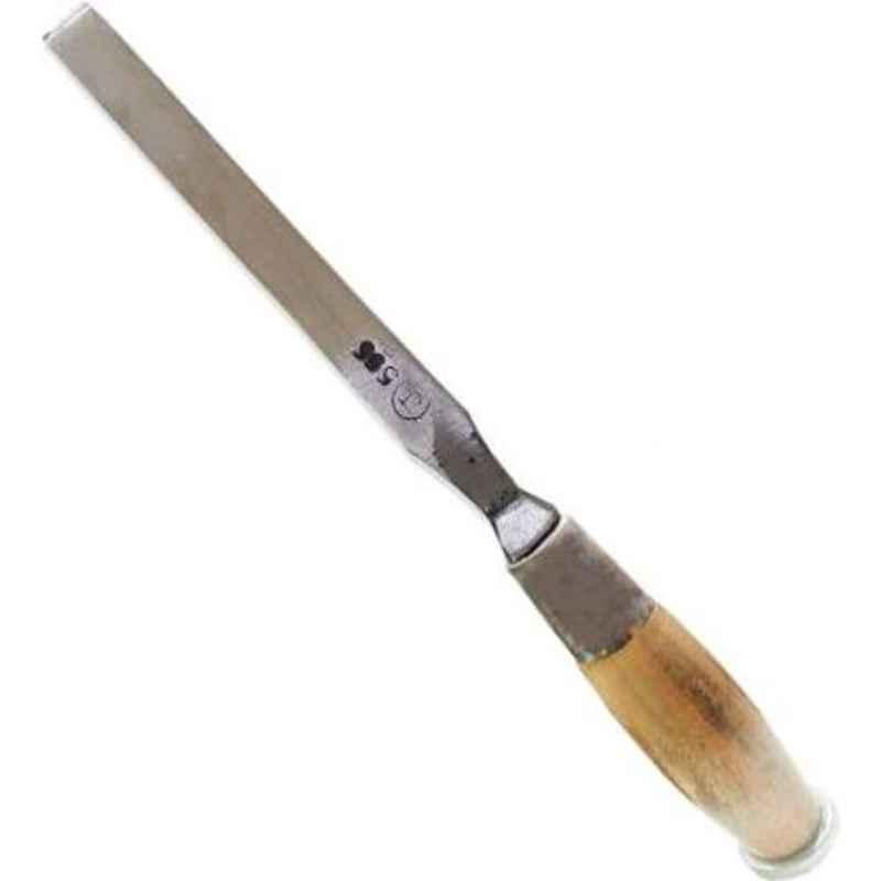 Bevelled 12mm Silver Edge Chisel with Wooden Handle, AZWBBC12