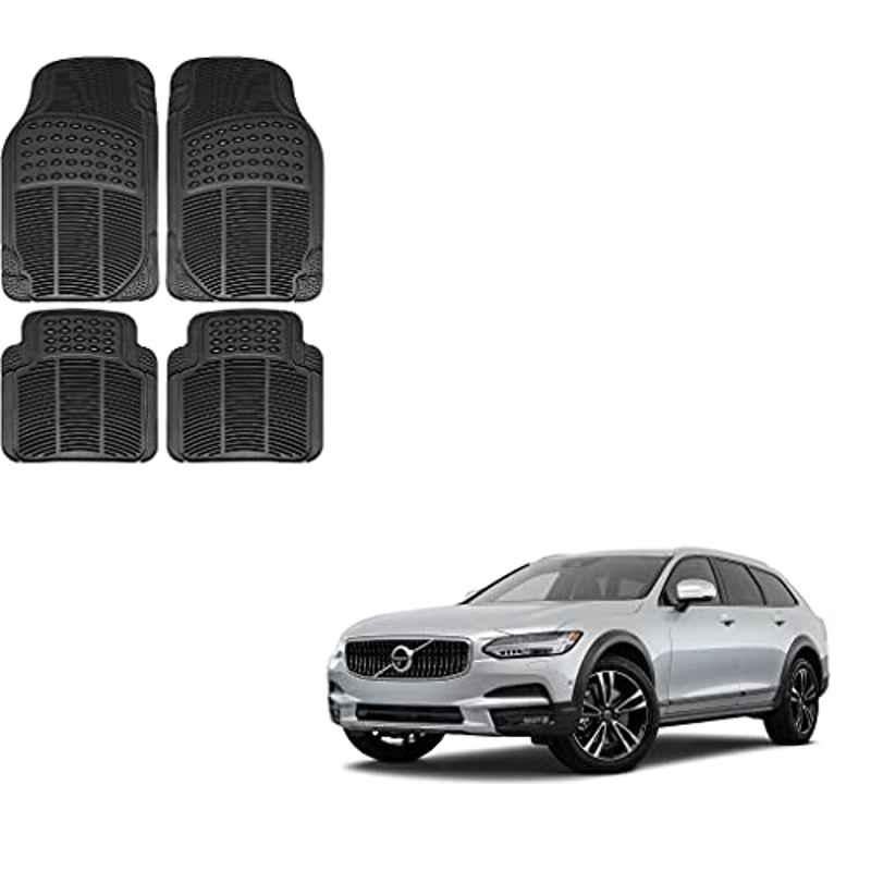 Kozdiko 4 Pcs Rubber Black Car Simple Mat Set for Volvo V90