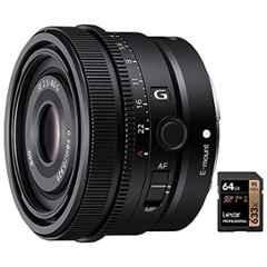 Sony SEL40F25G 40mm F2.5 Full Frame E-Mount Ultra Compact Prime Camera Lens with Lexar Professional 633x 64GB UHS-1 Class 10 SDXC Memory Card, SEL40F25G/C SYX