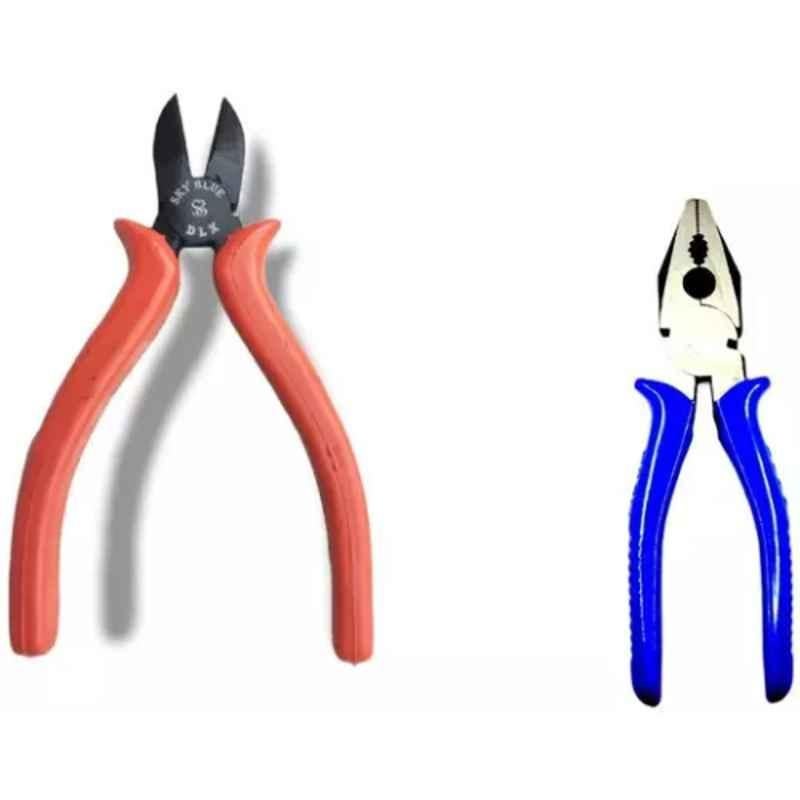 Sky Blue 2 Pcs 7.8 inch Lineman Plier Combo, SBE_PLIER_COMBO_MOD_00836