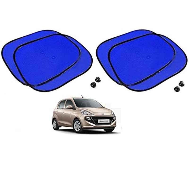 Kozdiko 4 Pcs Blue Chipkoo Car Window Sunshade Curtain Set for Hyundai Santro 2018, koz_83031