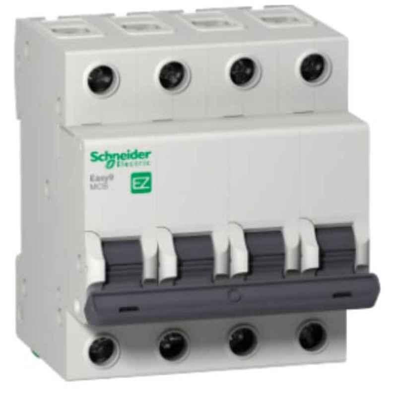 Schneider Easy9 63A 400V 4 Pole Grey Curve C Miniature Circuit Breaker, EZ9F56463