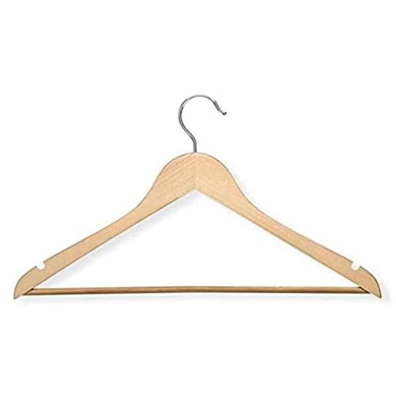Honey-Can-Do Wood Beige Centered Suit Hanger, HNG-01206 (Pack of 4)
