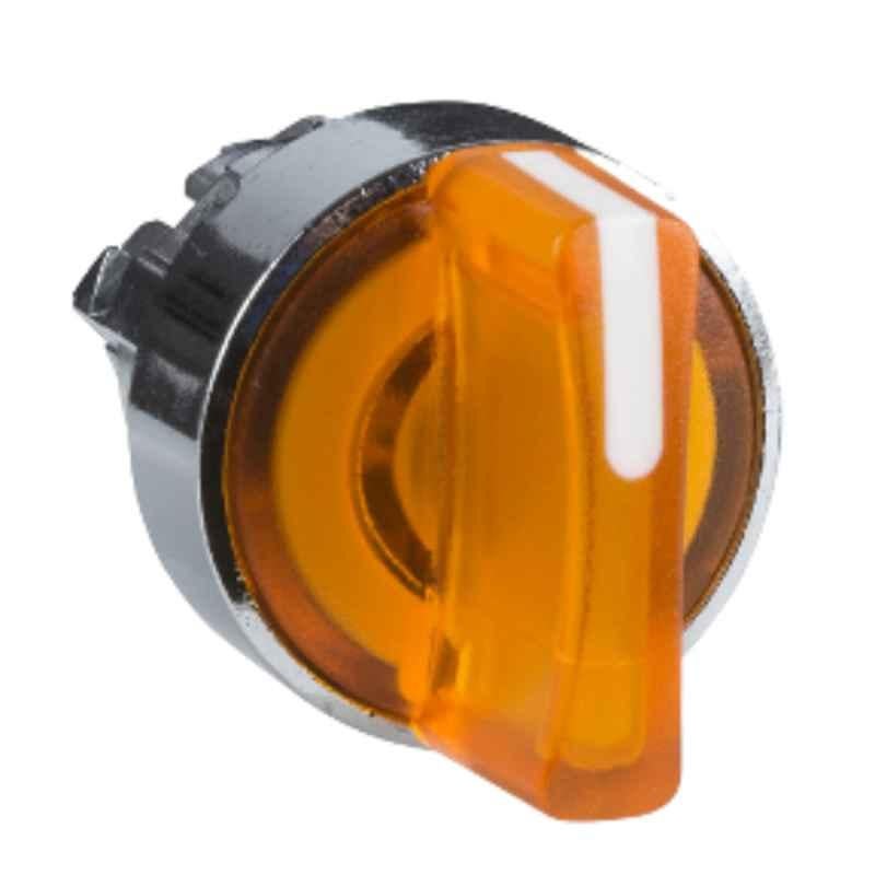 Schneider Orange Head 2 Position Stay Put Illuminated Selector Switch, ZB4BK1253