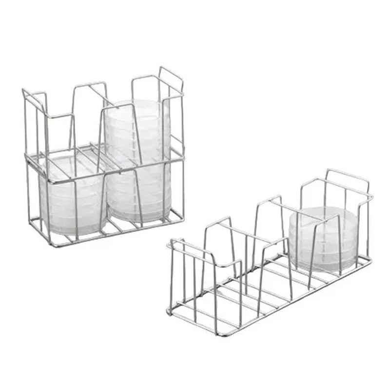 Lab Plus Slim Petri Dish Rack Stainless Steel, LP-8662