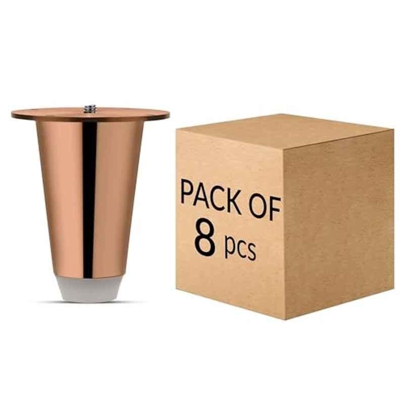 Plantex 3 inch Stainless Steel Rose Gold Sofa Legs with Rubber Grip (Pack of 8)