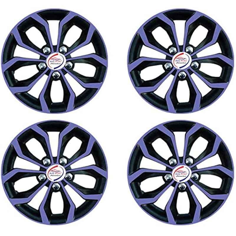 Auto Pearl 4 Pcs 15 inch ABS Violet & Black Car Wheel Cover Set for All Cars