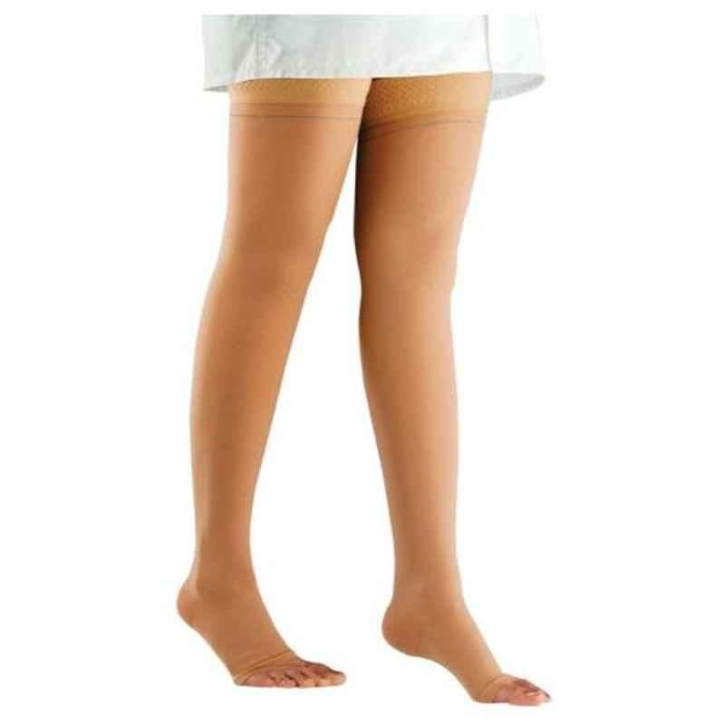 Comprezon 2162-005 Cotton Varicose Vein Class-2 Beige Above Knee Stockings, Size: XL