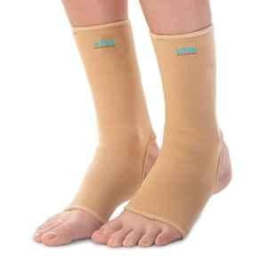 Aurum Beige Knitted Brace Ankle Support For Heel Pain Relief & Recovery, Size: L