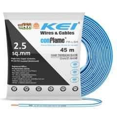 KEI Conflame 2.5 Sqmm 1 Core FRLSH Blue Copper PVC House Wire, Length: 45 m