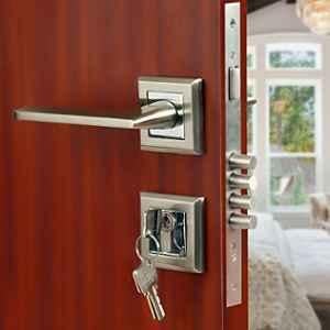 Voltizi Rose Stainless Steel Matt Finish Both Side Key Mortise Door Lock Handle Set with 3 Computer Keys, LB1007-BSK-R