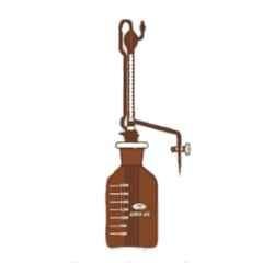 Glassco 50ml Boro 3.3 Glass Automatic Amber Zero Burette with 2000ml Bottle & Glass Stopcock, 121.523.03A