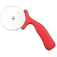Khushi Udyog 4 inch Steel Silver & Red Wheel Pizza Cutter