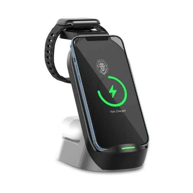 Green Lion 15W Black 4-in-1 Fast Wireless Charger, GN4IN1WCBK