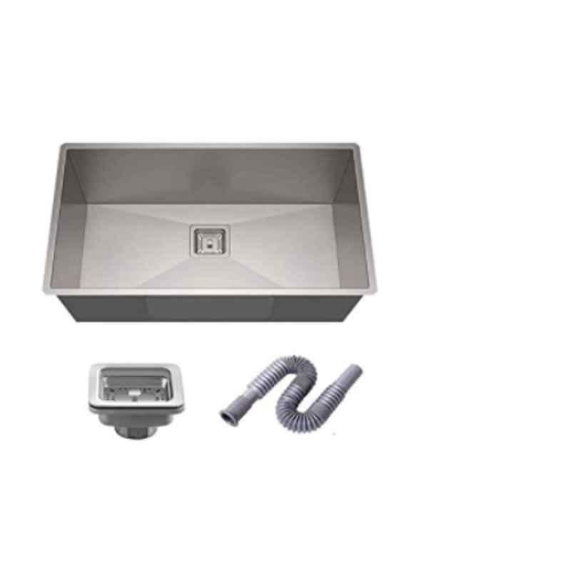 Rigwell Lifetime 27x21x9 inch Satin Finish Stainless Steel Silver Single Bowl Handmade Kitchen Sink