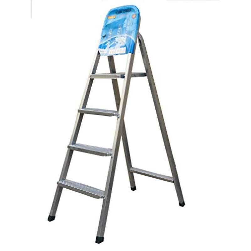 Robustline 4 Step Steel Ladder (Silver)