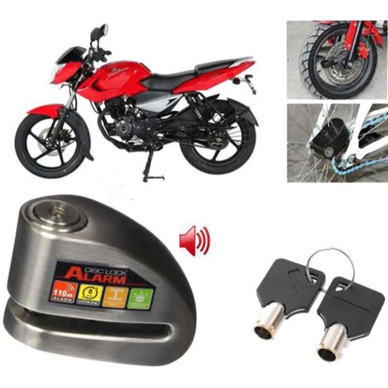 Auto Pearl Steel Black Anti-Theft Alarm Disc Brake Lock for Pulsar 135, Lock_061