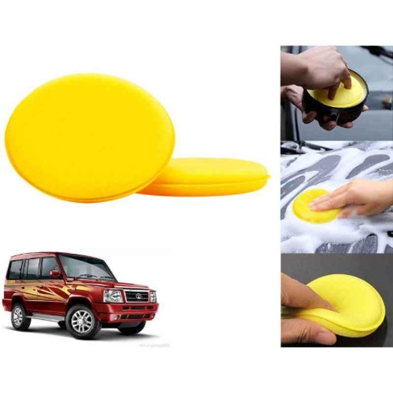 Auto Pearl Polyurethane Beige Washing & Waxing Polish Foam Sponge for Sumo Gold (Pack of 2)