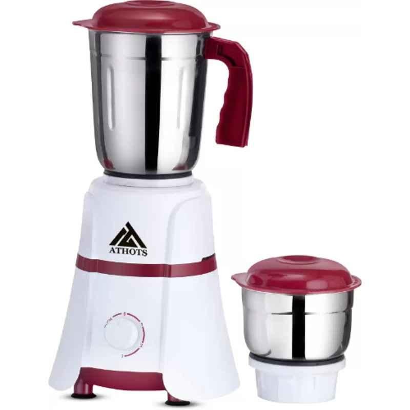Athots Hardy Pro 550W ABS Light Brown & White Copper Motor Mixer Grinder with 2 Jars