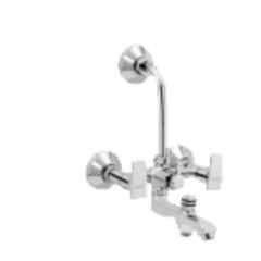 Somany Olive Brass Chrome Finish 3 in 1 Wall Mixer with 115mm Long Bend Pipe, 272200330031