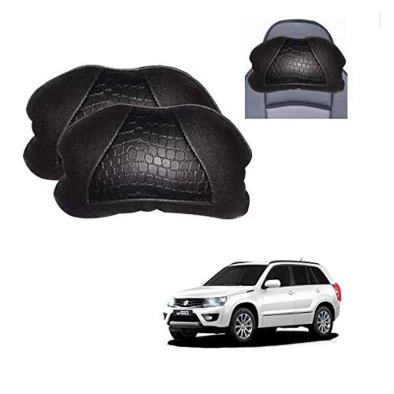Kozdiko 2 Pcs Black Neck Rest Cushion Pillow Set for Maruti Suzuki Grand Vitara