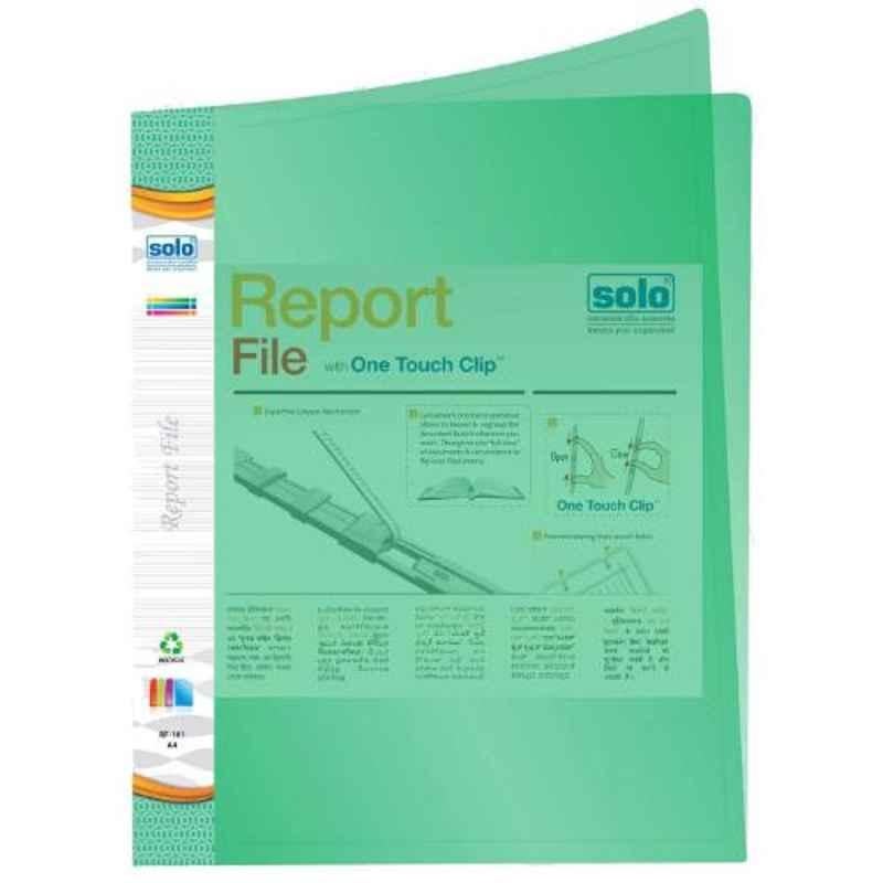 Solo Superline Transparent Green Full Scape One Touch Clip Report File, RF111 (Pack of 20)