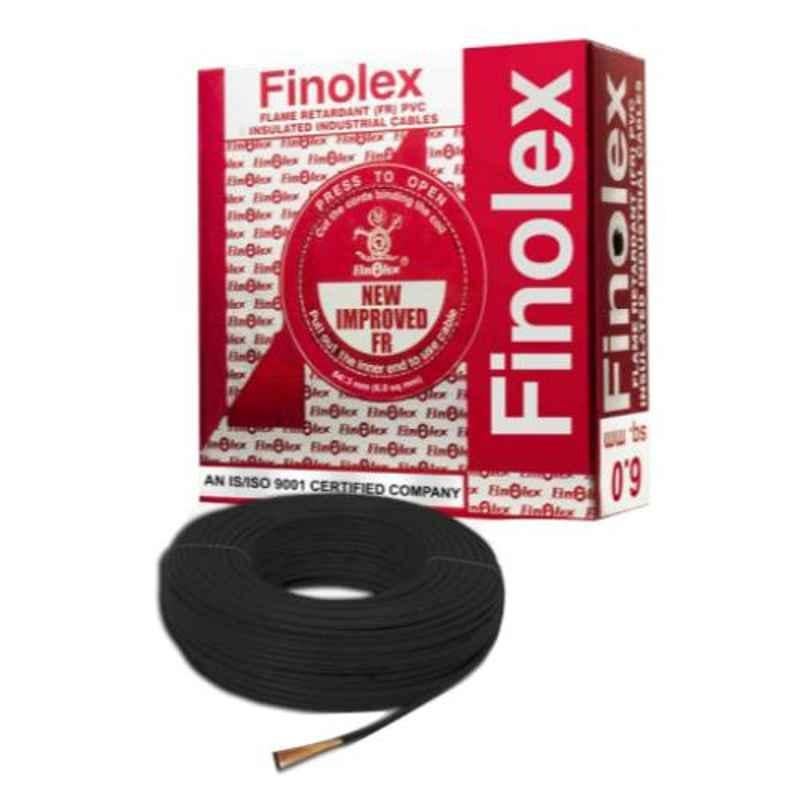 Finolex 6 Sqmm 90m Black Single Core FR PVC Insulated Industrial Cable, 10307