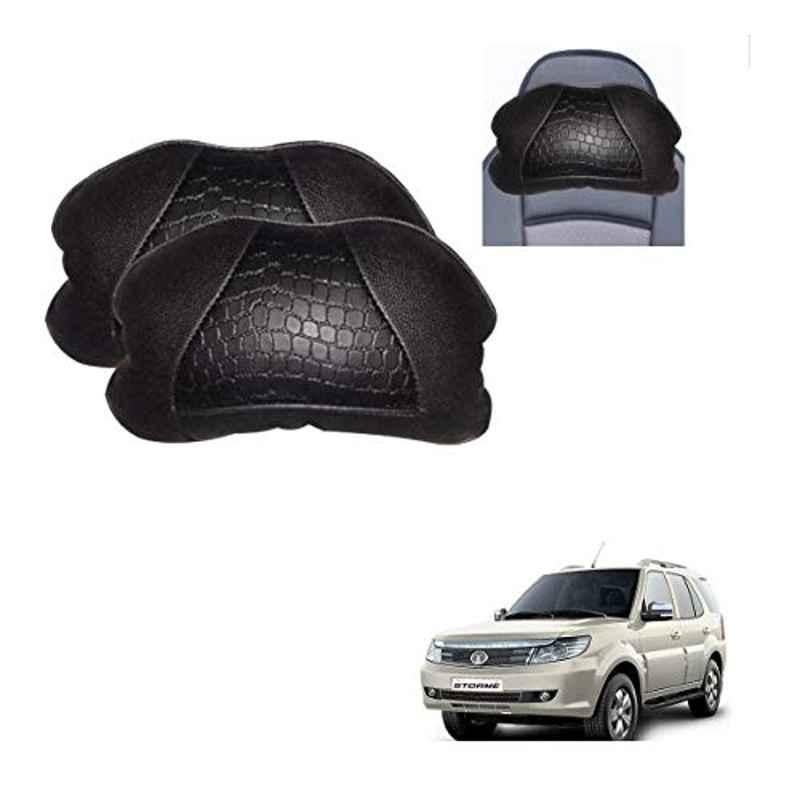 Kozdiko 2 Pcs Black Neck Rest Cushion Pillow Set for Tata Safari Storme