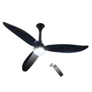 Xuga Ziora F9D 34W 370rpm Copper Motor Black BLDC 3 Blade Ceiling Fan with Remote Control, LED Light & 5 Years Warranty, Sweep: 1200mm