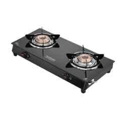 Hindware Benecio Plus 2B Glass Top Cooktop with 2 Brass Burner & Manual Ignition, CT 100212