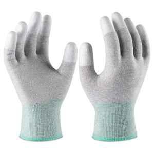 Swavind Nylon Grey PU Coated Hand Safety Gloves for ESD Protection, Size: Free (Pack of 15)