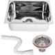 Renvox 24x18x9 inch Glossy Silver Stainless Steel Bowl Kitchen Sink with Stainless Steel Coupling & PVC Pipe