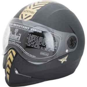 Steelbird Adonis Dashing Motorbike Black Full Face Helmet with Golden Sticker, Size (XL, 600 mm)