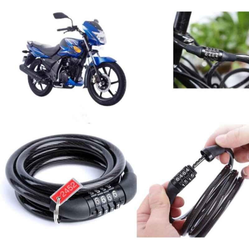 Auto Pearl PVC & Plastic Black Combination Cable Lock for Flame SR125