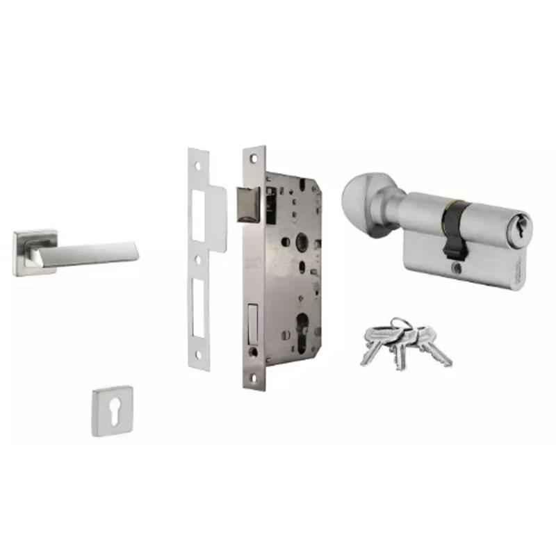 Dorset ML Series Elmo 70mm Stainless Steel Door Handle Lock Set with Knob & Key (Pack of 3)