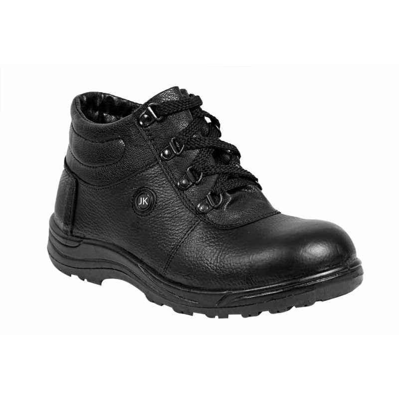 JK Port JKPB057BLK Steel Toe Black Work Safety Shoes, Size: 7