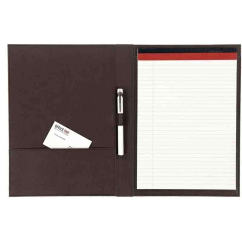 Konrad S. PU Leather Conference Folder for A4 Notepad, Classic Brown
