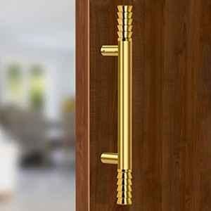 Plantex Heavy-Duty Golden Lotus 14 inch Main Door Handle for Home/Glass & Wooden Door/Pull-Push Handle for Home/3 Years Warranty (Gold)