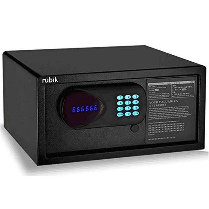 Rubik 42x37x20cm Alloy Steel Black Hotel Size Safe Box Vault With Digital Pin Code Lock and Back-lit Keypad, EM-2042