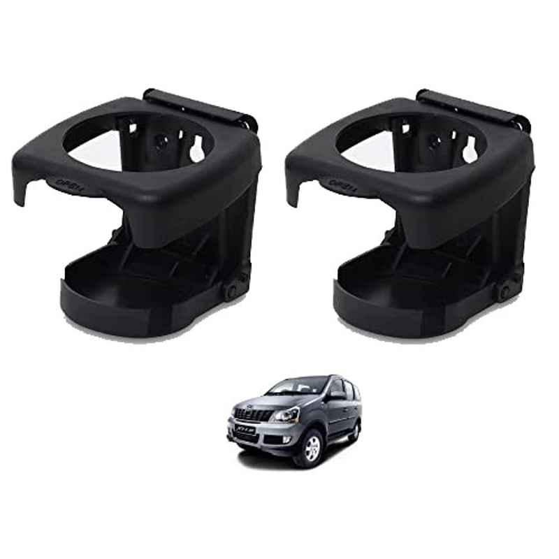 Kozdiko Plastic Black Foldable Car Drink Holder for Mahindra Xylo (Pack of 2)