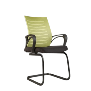 CELLBELL Desire C104 Mesh Metal Base Pistachio Green Visitor Chair for Office
