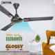 Gestor GLOSSY Neo 50W Smocked Brown Ultra High Speed 3 Blade Ceiling Fan with Wireless Remote Control, Sweep: 1200 mm