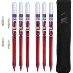GLS 6 Pcs Wooden Multicolour Super Soldier Cricket Wicket Stumps with 4 Pcs Bail & Cover