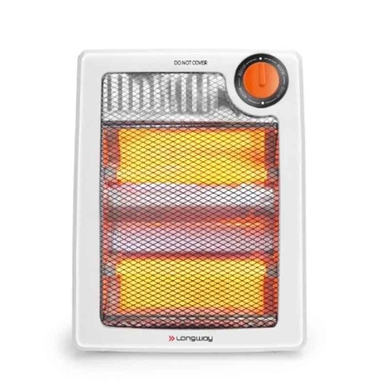 Longway Ignis 800W 2 Rods ABS White Halogen Room Heater with 1 Year Warranty