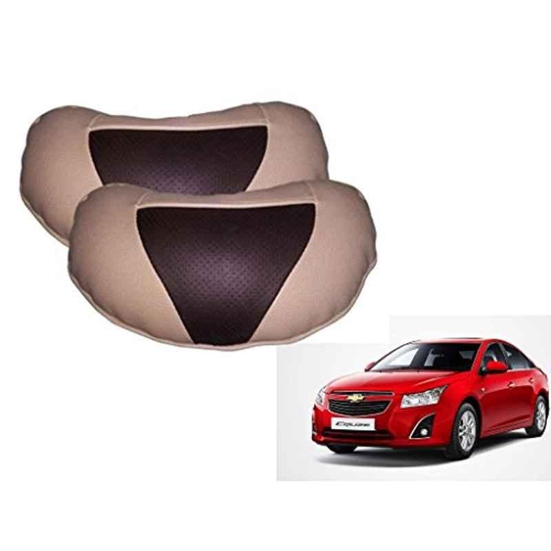 Kozdiko 2 Pcs Brown & Beige Neck Rest Set for Chevrolet Cruze, koz_38994