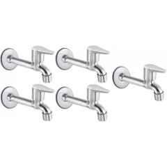 Senkiddpro Stainless Steel Chrome Finish Wall Mounted Long Body Tap (Pack of 5)